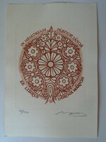 D195868 ex libris - Shepherd János Márton Dorogi - 72/100 etchings - László the Great 1935-2019 signature