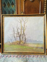 Szemenyey 1958 oil, canvas painting, 98x89cm