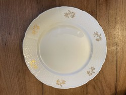 For replacement! Antique Thun porcelain flat plate with gold rim and gold flowers 1 pc