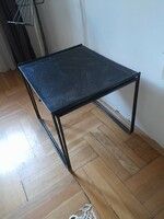 2 pieces can be joined together. Steel black side table