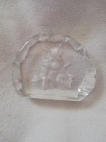 Crystal paperweight with wwf logo, artist signature
