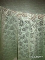 Beautiful Italian apple green vintage floral huge lace tablecloth