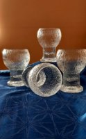 Timo sarpaneva - littala - kekkerit 4 Finnish ice glass glasses, 70s