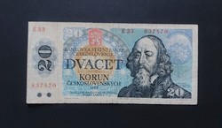 Csehszlovákia 20 Korona, Korun 1988, F+