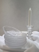 Csodaszép  finn Iittala jégüveg készlet - Tapio Wirkkala Solaris design  / 8 db-os szett /