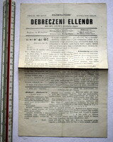DEBRECZENI ELLENŐR Blaha Lujza Hivatalos lapja 1882 ápr 21 mutatós szám Élclap Gyúnylap újság RITKA