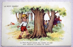 Old French graphic fairy tale postcard