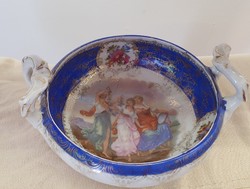 Czech Altwien porcelain bowl with handle, 15 cm diameter