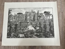 G. Piranesi veduta della villa estinse intivoli print etching copperplate