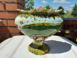 Art Nouveau majolica large vase/pot, damaged
