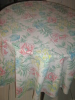 Beautiful vintage floral round light tablecloth