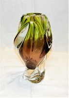 Nagy súlyos Cseh üveg váza - 28 cm - 4,04 kg