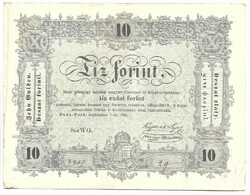 10 tíz forint 1848 Kossuth bankó fordított hátlapi alapnyomat 1.