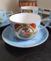 Czech victoria altwien genre scene rare blue tea cups