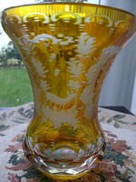 Fantasztikus Amber Deere&Castle Friedrich Egermann  kristály váza