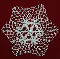 Hexagonal crochet lace tablecloth