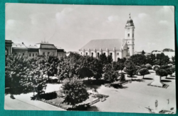 Szentes, Kossuth lajos tér, used postcard, 1964