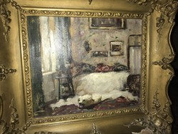 Baró pongratz skirted: boudoir with polar bear skin, oil, cardboard