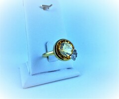 Beautiful 10k gold ring with diamonds and citrine gems!!!