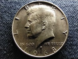 Usa kennedy half dollar .400 silver 1/2 dollar 1968 d extra (id62264)