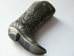 Vintage marlboro cowboy boots shaped metal lighter case