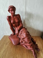 Női szobor | Tóth Vali | Terrakotta akt | 29,5*26*18 cm | Javított láb