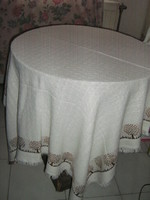 Beautiful elegant fringed woven tablecloth