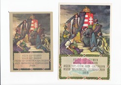Modern Irredenta képeslap és nagyalakú emléklap  postatiszta (a 2db egyben)