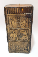 Old, large Judaica decorative candle