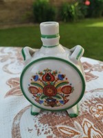 Zsolnay porcelain water bottle with folk pattern for sale!