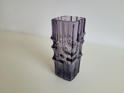 Retro Cseh Vladislav Urban Sklo Union lila 20 cm es üveg mid century váza üvegváza
