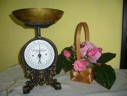 130-year-old antique German scale, clock scale with copper plate