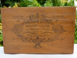 Old [kugler henrik / gerbeaud] wooden box.