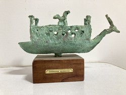 La fucina sardegna nuragica Italian quality bronze ship sculpture