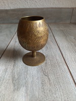 Gyönyörű antik réz pohár (9x6 cm)