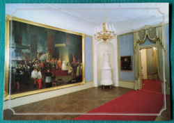 Gödöllő, coronation small room, coronation of József Ferenc, painting postcard