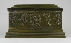 1N146 old putto copper chest with art nouveau roof