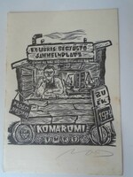 D195987 Ex Libris -Meghívó -CEGLÉD 1975 Kiállítás Komáromi Imre - Nagy László Lázár 1935-2019