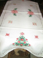 Beautiful hand embroidered cross stitch Christmas tablecloth runner