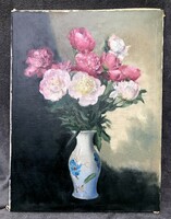 Gyönyörű , régi csendélet ,  60 x 80 cm !