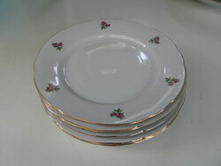 Old mz small burgundy rose cake plates 7 pieces in one