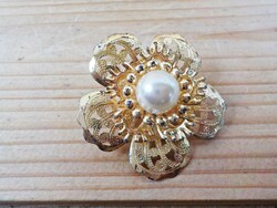 Retro gilded tekla pearl brooch