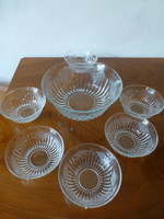 Beautiful glass dessert compote set. Not used! In its original box!