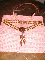 Beautiful vintage style pink crochet reticle