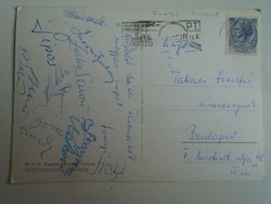 H33.9 FOCI - A Magyar csapat által aláírt képeslap  1959 Firenze Fradi, küldve Takács Józsefnek FTC