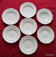 Régi Cseh fehér indamintás  tányérok  7 mély 23.5 cm
