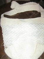 Beautiful vintage style white crochet reticule bag, shopping bag