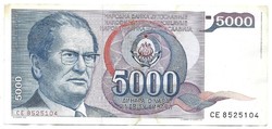 5000 dinár 1985 Jugoszlávia 3.