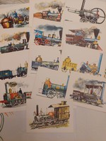 Régi Mozdonyok képeslap sorozat, nem használt, postatiszta képeslapok  (Akár INGYENES szállítással)