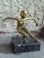 Antique bronze nude statue